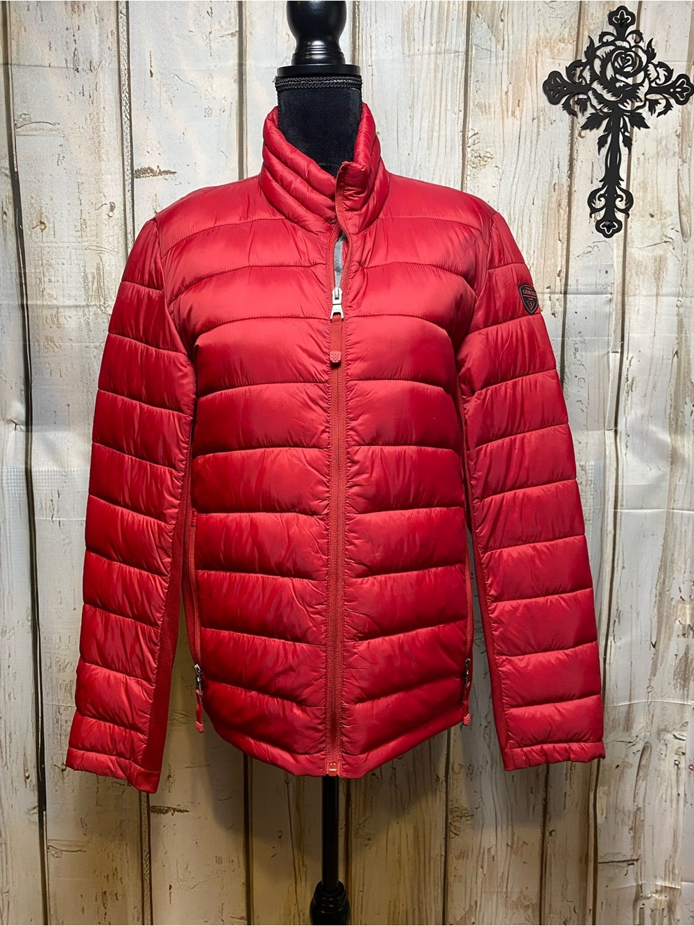 Guess Men's Quilted Puffer Jacket - Red Sz-S